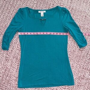 White House Black Market Teal Long Sleeve Top - XS